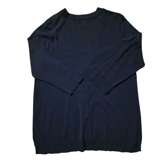 Chico's Size 2, L Cotton/Nylon Lightweight Sweater Cardigan Spring Stretchy - Picture 2 of 8